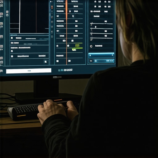 Person calibrating OLED TV with tools and software in a home theater setting.