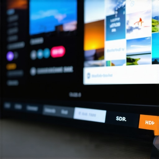Close-up of OLED TV HDR calibration settings menu