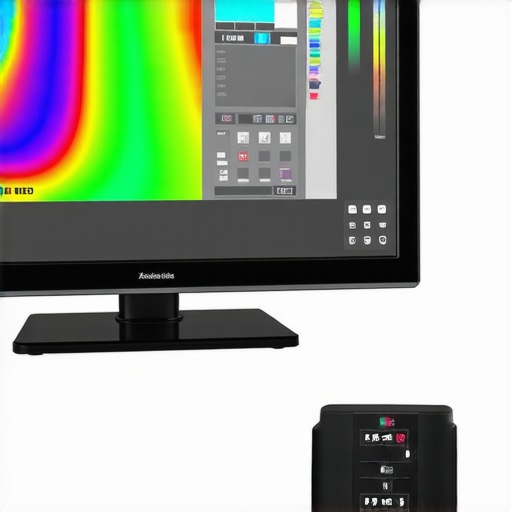 Professional OLED TV calibration in progress with tools.