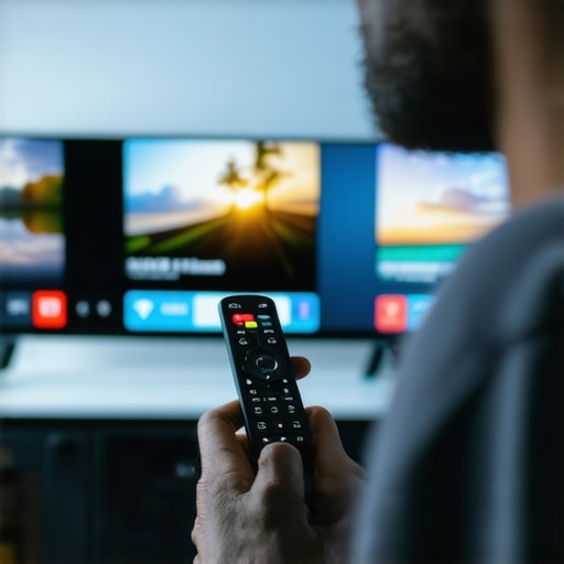 Person fine-tuning picture settings on an OLED TV to enhance HDR performance