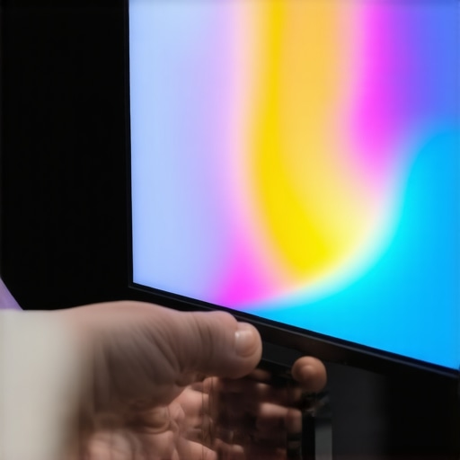 A technician calibrating an OLED TV with precise tools for optimal picture quality