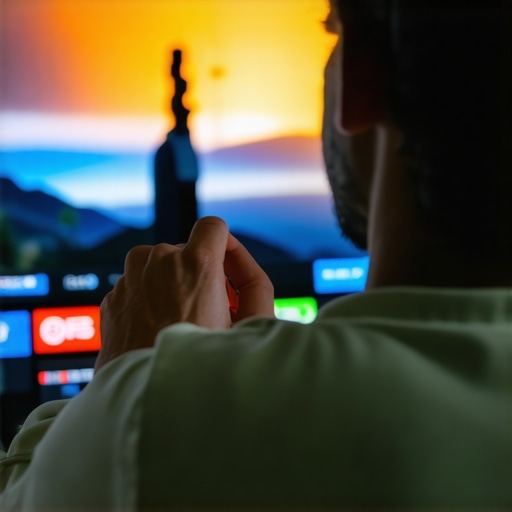 Person fine-tuning HDR settings on an OLED TV to improve shadow detail