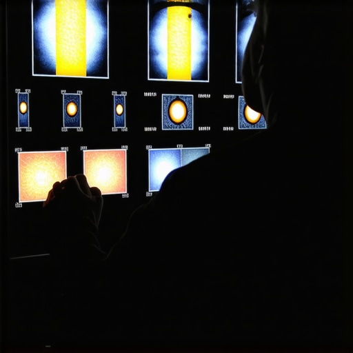 A person adjusts settings on an OLED TV with test patterns displayed